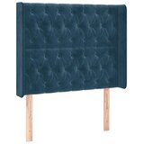  Krevet box spring s madracem LED tamnoplavi 90x190 cm baršun | shoptok.hr