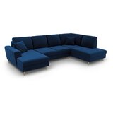 Cosmopolitan Design Plava baršunasti sklopiva/s prostorom za odlaganje kutna garnitura (s desnim kutom/u obliku slova "U") Kyoto – | shoptok.hr
