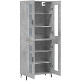 vidaXL Visoka komoda betonsko siva 69,5x34x180 cm inženirski les | Shoptok.si