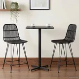 stolica 2 pcs Crna 44 x 54 x 96 cm Ratan i Čelik