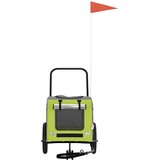 vidaXL Zeleni voziček za pse Poliester, Jeklo 124 x 53 x 53 cm Zložljiv | Shoptok.si