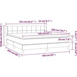  Box spring postelja z vzmetnico temno siva 160x200 cm blago, (20789939) | Shoptok.si