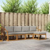  Set vanjskih sofa 5 kom. Prirodna i svijetlo siva Smeđa 245 x 122,5 x 73 cm | Shoptok.si