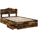  Krevetna konstrukcija s ladicama Dimljeni hrast 135 x 190 cm Smeđa 196 x 138 x 90 cm | shoptok.hr