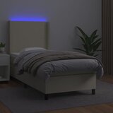  box spring s madracem LED krem 90x200 cm od umjetne kože | shoptok.hr