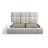 Micadoni Svijetlo sivi baršunasti tapecirani bračni krevet s prostorom za odlaganje s podnicom 180x200 cm Bellis – | shoptok.hr