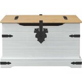 STORAGE box s policom Bijelo 78 x 78 x 45 cm Čvrsto borovo drvo - Bijelo | shoptok.hr