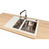 Sink Solution enojno in pol stekleno pomivalno korito X LINE 860 x 540 mm - bela (7020058) | Shoptok.si