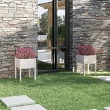 Furnova Vrtno cvetlično korito 2 kosa belo 50x50x70 cm trdna borovina, (21922055) | Shoptok.si