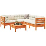  6-dijelni set vrtnih sofa s jastucima voštano smeđi od borovine | shoptok.hr