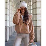 Resti Light brown women's imitation fur jacket | Shoptok.si