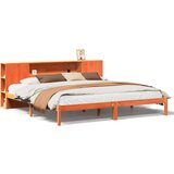 vidaXL Knjižna postelja brez vzmetnice vošč. rjava 180x200 cm borovina | Shoptok.si