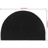 vidaXL Otirač crni poluokrugli 40x60 cm čupavi od kokosovih vlakana | shoptok.hr