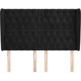  Uzglavlje s ušima crno 147x23x118/128 cm baršunasto | shoptok.hr