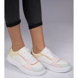 Gemre White-yellow sporty faux leather sneakers Lavilia | Shoptok.si