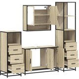 vidaXL 4-dijelni set kupaonskog namještaja boja hrasta sonome drveni | shoptok.hr