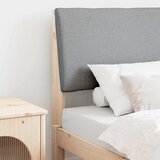  Tapecirani uzglavlje Svijetlo siva 80 cm Čvrsto borovo drvo | shoptok.hr