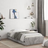 vidaXL Okvir kreveta s ladicama siva boja betona 90 x 190 cm drveni Cijene
