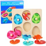  Wooden Puzzle Dinosaurs in Eggs Educational Memory Game Cijene