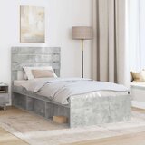  Okvir za krevet s uzglavljem Betonska siva 100 x 200 cm | shoptok.hr