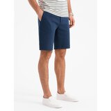Ombre Men's SLIM FIT shorts in structured knit fabric - navy blue | Eponuda.ba