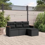  4-dijelni set vrtnih sofa od poliratana s jastucima crni | shoptok.hr