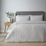 Catherine Lansfield Siva enojna posteljnina 135x200 cm So Soft Seersucker Stripe – | Shoptok.si