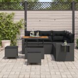  8-dijelni vrtni set za sjedenje s jastučićima crni poli ratan akacija | shoptok.hr