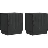  Noćni ormarić 2 pcs Crna 43 x 34,5 x 47 cm Konstruirano drvo Cijene