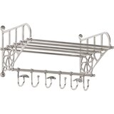 vidaXL Stensko stojalo z obešalniki za plašče aluminij | Shoptok.si