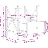  Noćni ormar s ladicama Sivi hrast sonoma 41.5 x 40.5 x 55 cm | shoptok.hr