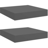  Plutajuće zidne police 2 kom sjajne sive 23 x 23,5 x 3,8 cm MDF | shoptok.hr