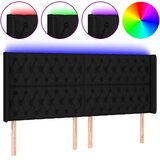  LED uzglavlje crno 203 x 16 x 118/128 cm od tkanine | Eponuda.com
