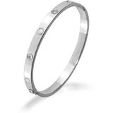 Ženska narukvica pierre ricaud cuff srebrna sa belim swarovski kristalima od hirurškog Čelika ( pr112.5wz )