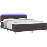  LED Box Spring Krevet Tamno smeđa 180 x 200 cm tkanina | shoptok.hr