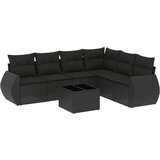  The Living Store Vrtna sedežna garnitura 7-delna z blazinami črn poli ratan - Vrtna Sedežna Garniture, (21461007) | Shoptok.si
