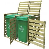 vidaXL Dvojna lopa za smetnjak 240 L impregniran les | Shoptok.si