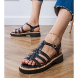 Gemre Black gladiator sandals with a buckle Dunara | ePonuda.com