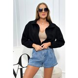 Kesi Black suede zip-up hoodie | Shoptok.si