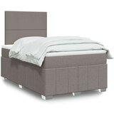 vidaXL Box spring postelja z vzmetnico taupe 120x190 cm blago, (21308631) | Shoptok.si