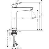 Hansgrohe enoročna armatura za umivalnik Logis 190 brez zgornjega dela sifona (71091000) Cene