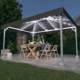 vidaXL Paviljon z LED lučkami 400x300 cm antraciten aluminij | Shoptok.si