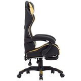vidaXL racing stol z oporo za noge zlato in črno umetno usnje | Shoptok.si