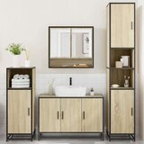  4-dijelni set kupaonskog namještaja boja hrasta sonome drveni | shoptok.hr