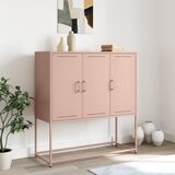  Visoka komoda ružičasta 100,5x39x107 cm čelična | shoptok.hr