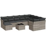  11-dijelni set vrtnih sofa poliratan s jastucima svijetlosivi | shoptok.hr