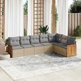  7-dijelni set vrtnih sofa od poliratana s jastucima bež | shoptok.hr