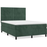 vidaXL Box spring postelja z vzmetnico temno zelen 140x190 c Cene