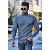 Madmext Men's Gray Turtleneck Sweater 4355 Cene