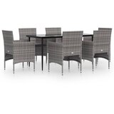  7-dijelni vrtni blagovaonski set s jastucima sivo-crni | shoptok.hr
